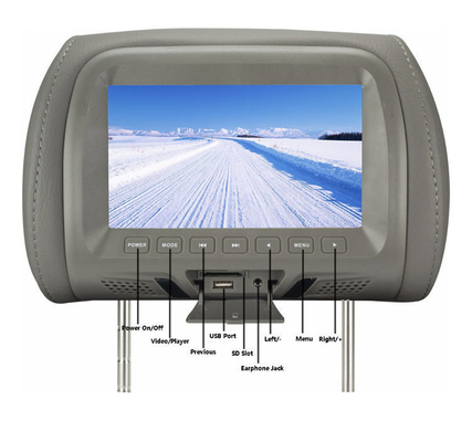 গাড়ির পিছনের সিটের জন্য OEM 12V হেডরেস্ট LCD স্ক্রীন 800x480 RGB ডিসপ্লে